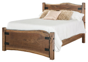 Rustic Walnut Live Wood Bed